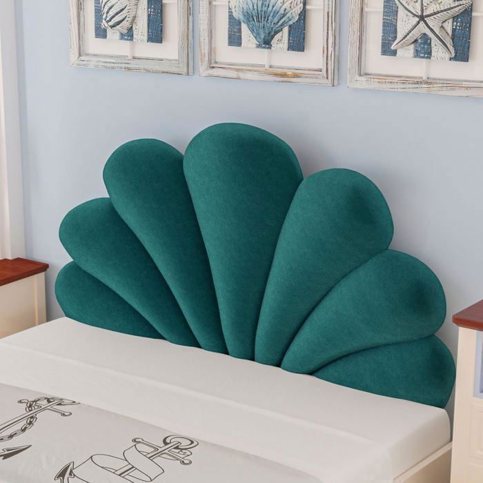 VERCART Tête de lTête de lit en coquillage - 140 x 160 cm - Coussin mural pour chambre - Pour sasseoir - ado/fille - Bleu VERCART Tête de lTête de lit en coquillage - 140 x 160 cm - Coussin mural pour chambre - Pour sasseoir - ado/fille - Bleu