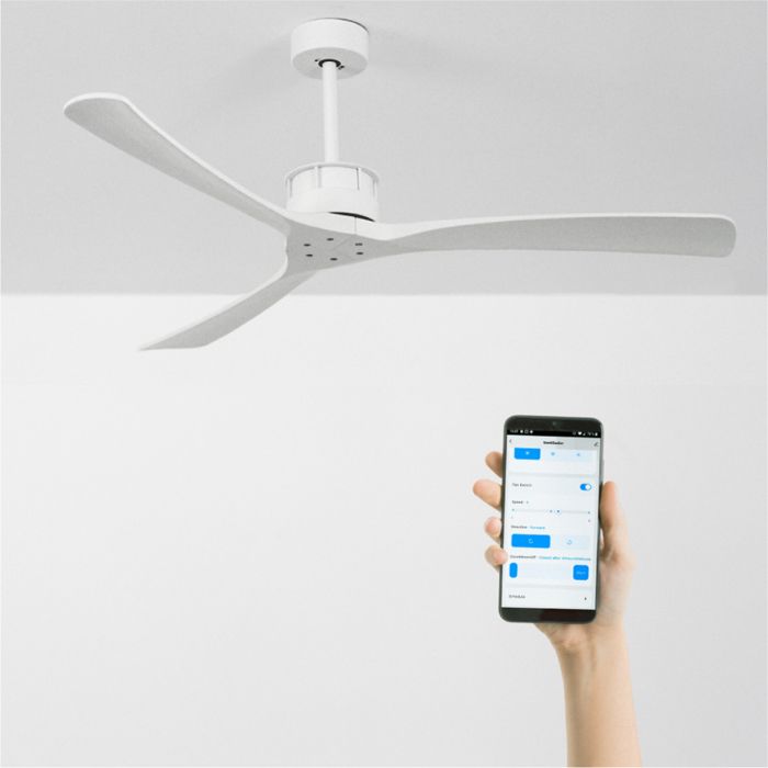 Ventilateur de plafond - Create - WIND LARGE - Silencieux - Ø152 cm - Bois naturel - 6 vitesses - Create