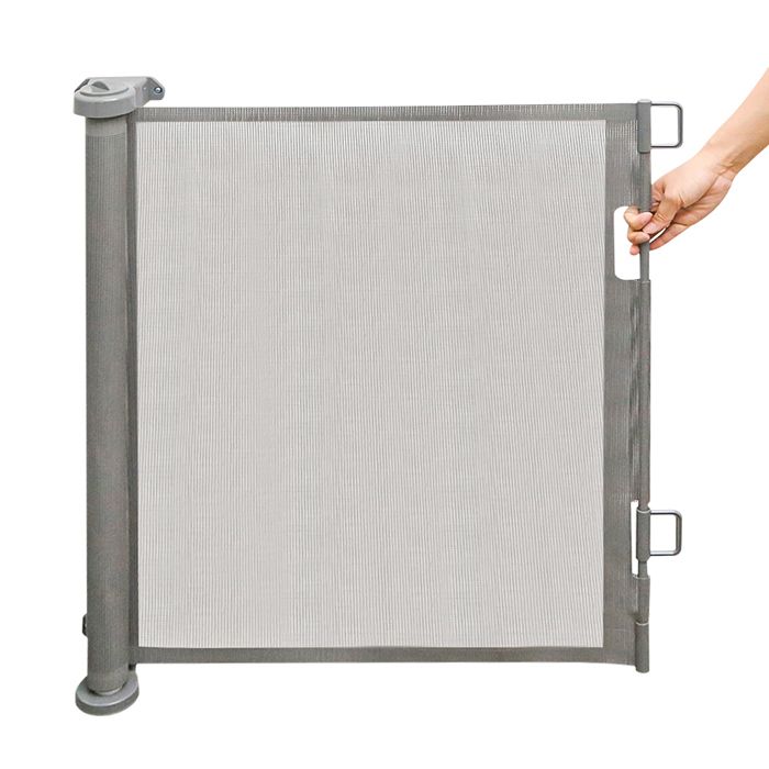 Meilleurs prix pour Barriere de securite rétractable en ABS facile à installer pour animaux et bébé de porte et escalier -ERROLVES - Gris -86*150 CM