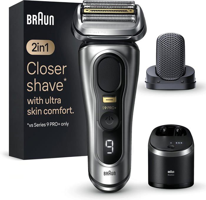 Braun Series 9 PRO+ 9597cc Rasoir Électrique Pour Homme Système 2 En 1 Avec Tête De Massage ProComfort Pour Pré Rasage Station SmartCare Étanche 60 Min D'autonomie Fabriqué En Allemagne