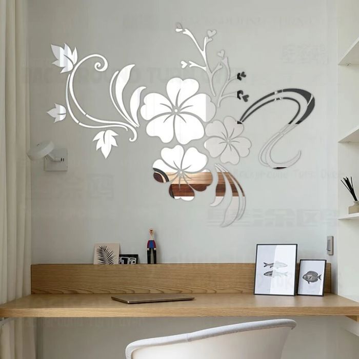 3 Stickers Muraux 3D Plantes - 40x20 Cm - Adhésifs Décoratifs Pour Chambre, Salon, Cuisine