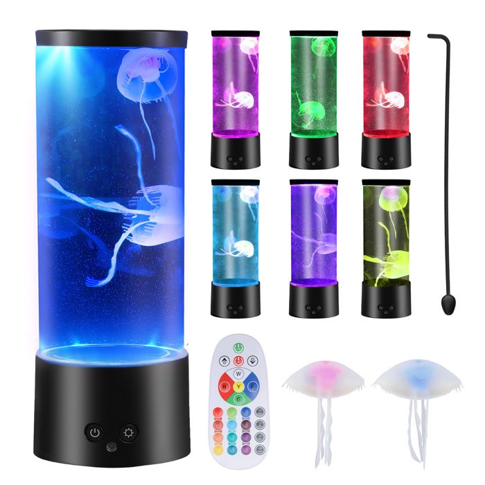 Meilleurs prix pour TTLIFE Lampe MéDuse TéLéCommandéE 17 Couleurs -Jellyfish Lamp Lampe Meduse Lumineuse Aquarium pour Enfants Adultes Relaxation