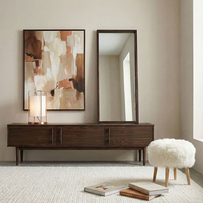 Meuble TV TECCA L 180 cm en Bois Massif Coloris Noyer avec 3 Portes Pour téléviseur jusquà 80 Meuble Télé avec Rangement Meuble TV TECCA L 180 cm en Bois Massif Coloris Noyer avec 3 Portes Pour téléviseur jusquà 80 Meuble Télé avec Rangement