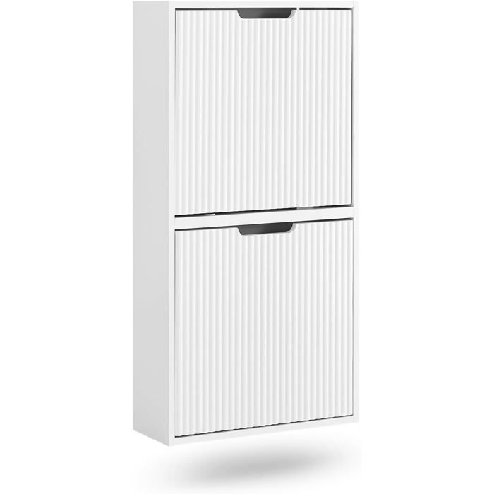 SoBuy Meuble à Chaussures Ultra Fin 19 cm Armoire Rangement Blanc 50x19x100 cm Montage Vertical ou Horizontal pour Entrée SoBuy Meuble à Chaussures Ultra Fin 19 cm Armoire Rangement Blanc 50x19x100 cm Montage Vertical ou Horizontal pour Entrée