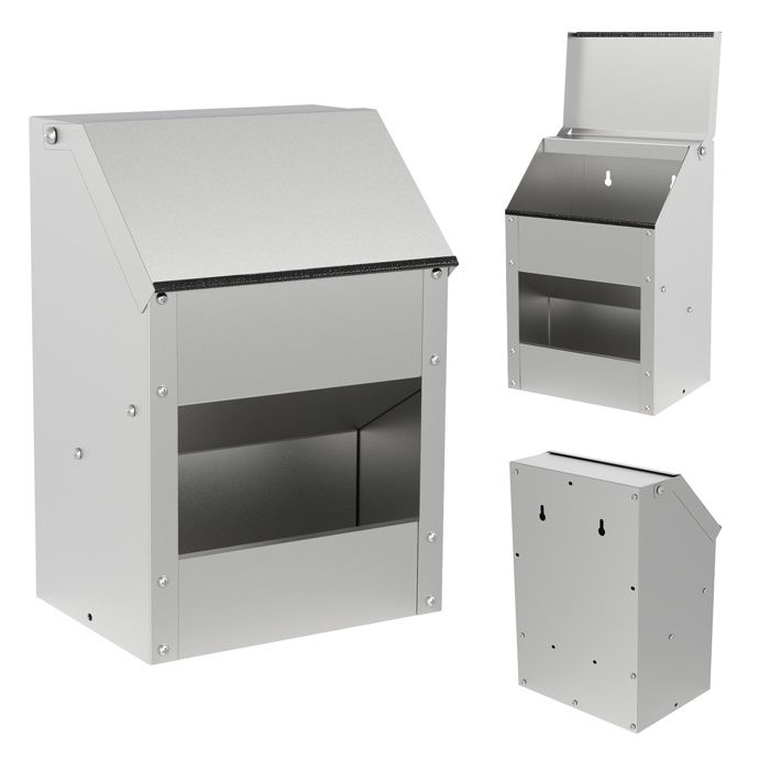 Comparer les prix de Yaskilosiu 15kg Mangeoire automatique Distributeur automatique Fixation Murale Grande capacité Anti-nuisibles MANGEOIRE - TREMIE
