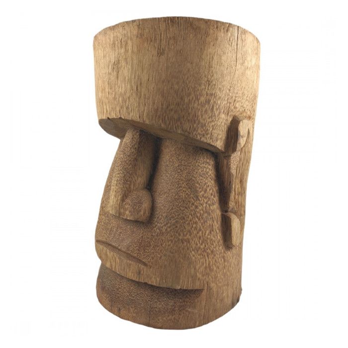 Statue / Tabouret Moai de lîle de Pâques en cocotier 50cm
