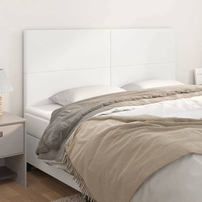 Tête de lit - vidaXL - Blanc - Similicuir - Hauteur réglable - 160x5x118/128 cm