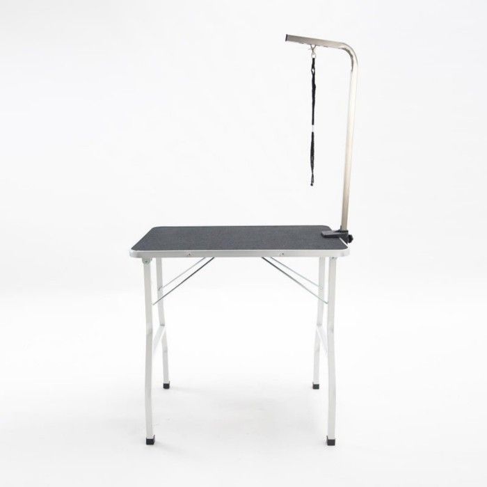 Table toilettage chien chat Noir&Blanc 90x60x76cm réglable portable laisse incluse-Soin professionnel petits et moyens animaux pour