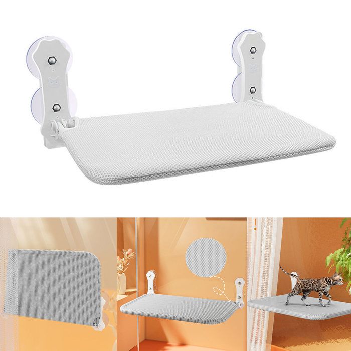 Comparer les prix de Mxzzand Hamac de fenêtre de chat Hamac pliable pour fenêtre pour chat cadre métallique sans fil animalerie parc Gris Griffe