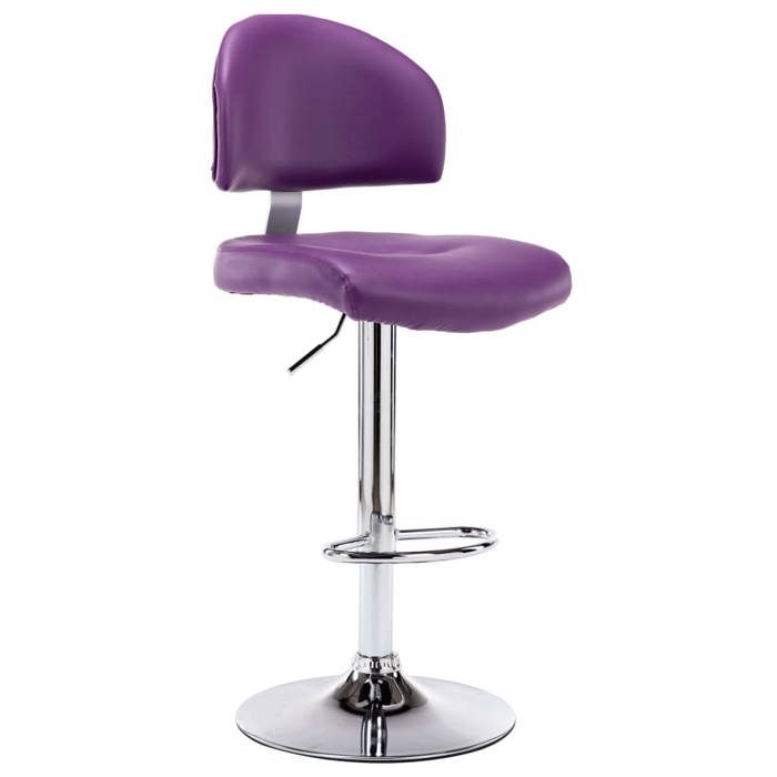 Pourpre Tabourets de bar/de club - LOUMEI -[lot de 2] - Pour 2 personnes - Chaises de cuisine violet similicuir 691638
