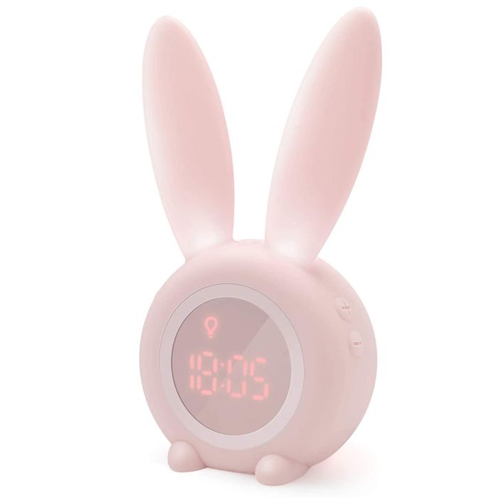 Réveil électronique mignon en forme de lapin-Réveil rose pour enfants