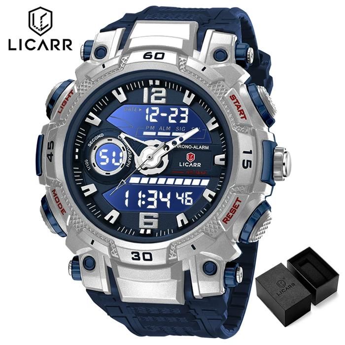 Homme Analogique Sport Montre Haute Qualité Électronique Montre Double Affichage Lumineux Étudiant Extérieur Décontracté Wear