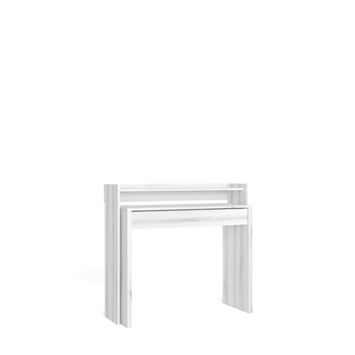 Bureau Extensible 99x35x90cm rétractable Blanc veiné Poste de Travail RF4211 Bureau Extensible 99x35x90cm rétractable Blanc veiné Poste de Travail RF4211