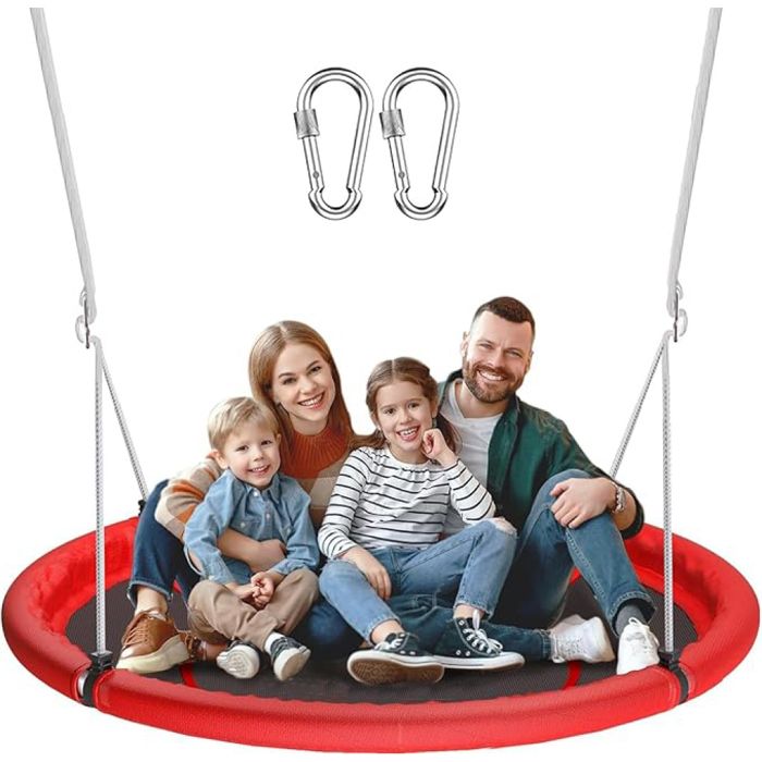 KESSER Balançoire Nid Oiseau 120 Cm – Disque Suspendu Réglable Jardin Intérieur/Extérieur – Porte 300 Kg Enfants Adultes