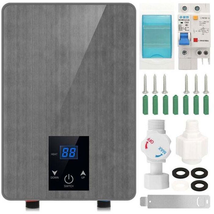 Chauffe-eau électrique instantané - PZCC - 55 KW - 220 V - Affichage LED - Chauffage rapide - Température max 55°C