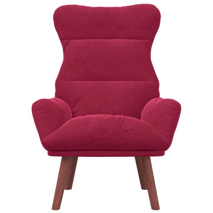 Chaise simple - Rouge - Fauteuil SALON - Bordeaux 69x74x93 cm Velours F8774