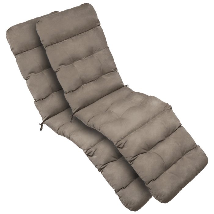2X Matelas de transat confortable 200 x 50 x 8 cm taupe 2X Matelas de transat confortable 200 x 50 x 8 cm taupe