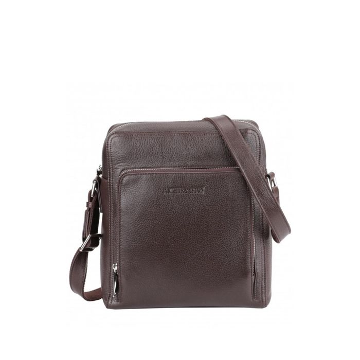 Sacoche homme cuir Arthur et Aston Ref 60551 C Chataigne 26*23*8 cm