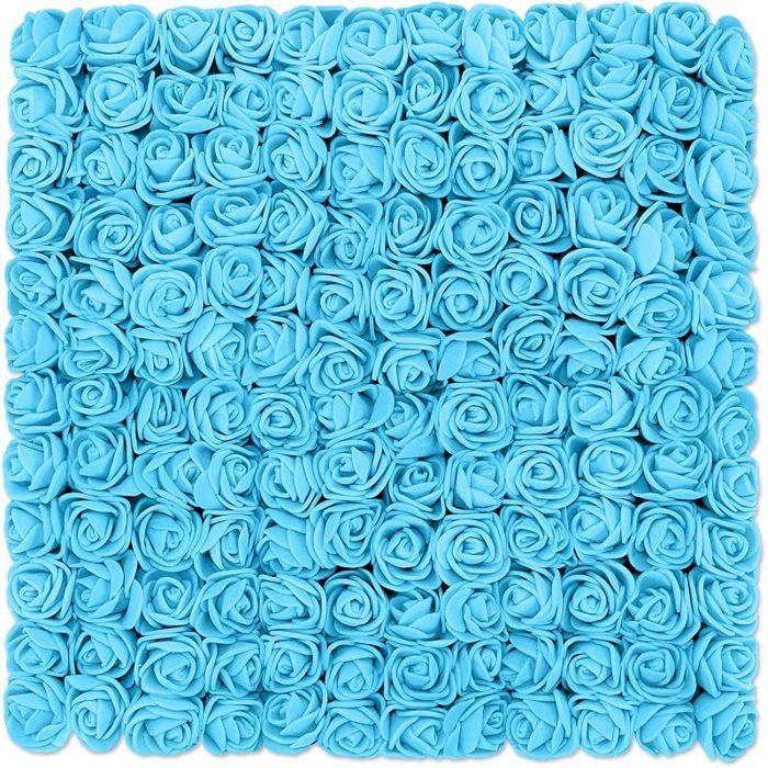 144 Pieces Bleu Cir Fleurs ArtificiellesRose en MoussePetite Fausse Rose pour DIY Saint Valentin Mariag FLEUR-PLANTE ARTIFICIELLE