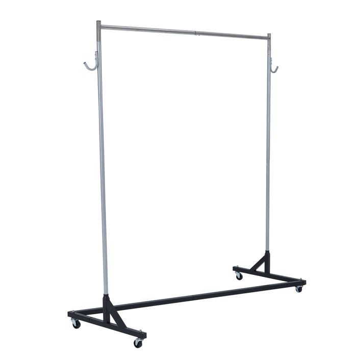Portant à vêtements industriel Z-base robuste – Roulettes 360° – Pour chambre ou salon – Rangement sur roulettes - 165x61x180cm