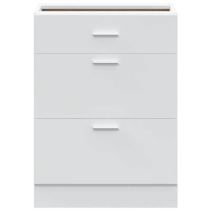 Blanc Cabinet cuisine CHIC Meuble bas de cuisine - (1 PC) - Lyon en bois dingénierie blanc 60x46x81.5 cm N7235