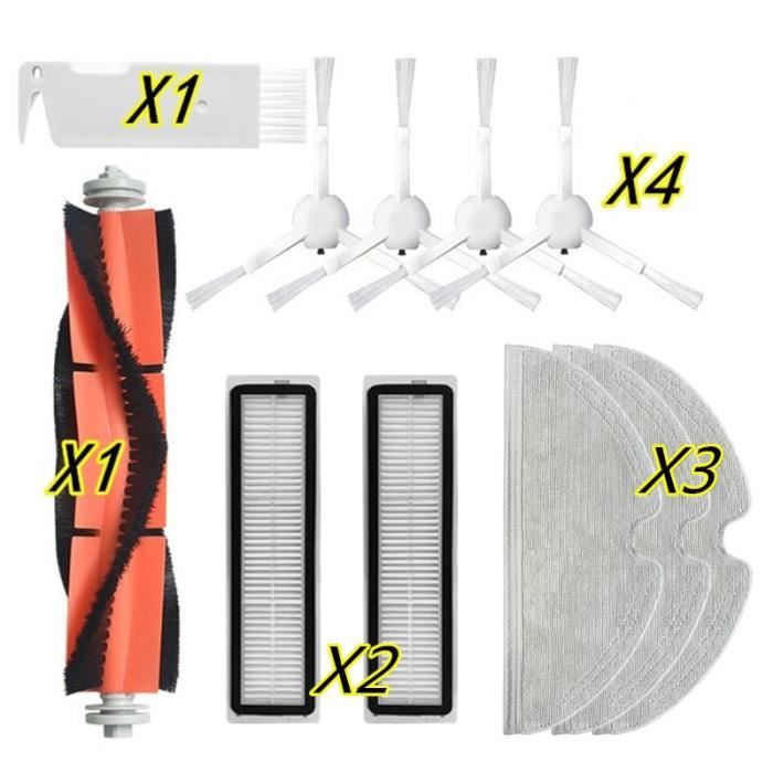 Kit Accessoires Aspirateur Robot Dreame L10 Pro D9 - 12 Pièces Brosses Filtres Vadrouilles