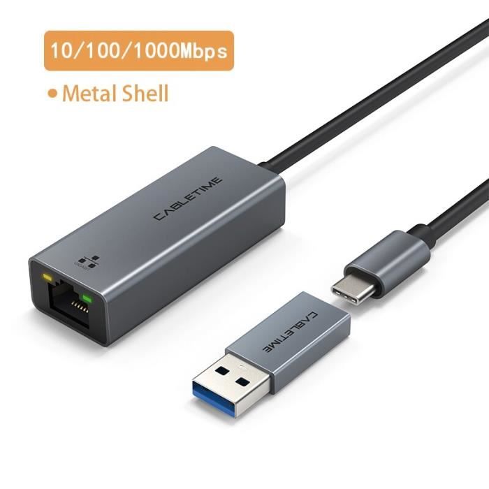 1000 Mbps avec 1 OTG adaptateur USB C vers LAN 1000Mbps