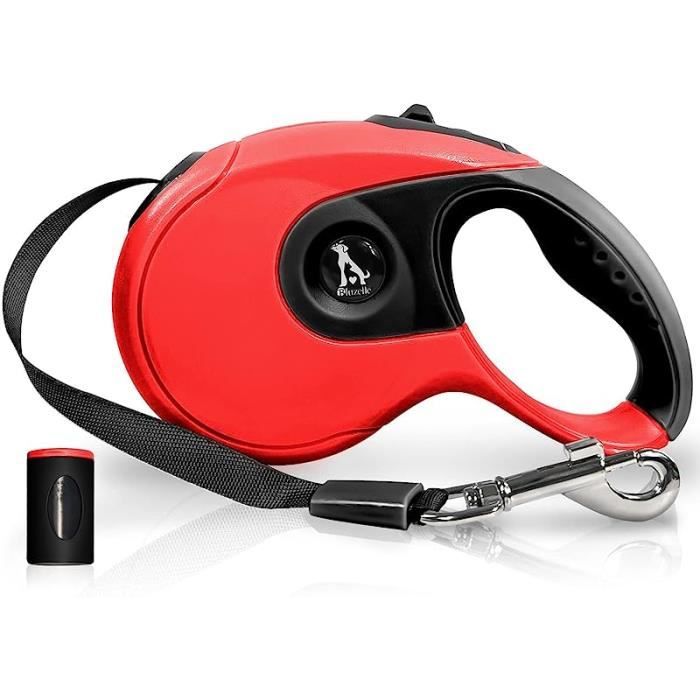 Laisse Chien - ZGEER - Rétractable - 8M - Métal - Rouge