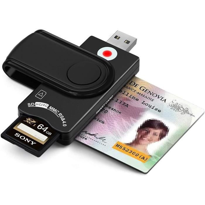 Lecteur De Carte D'accès - Lecteur CAC - Modèle R20C - USB - 13,56 KHz - Compatible Windows