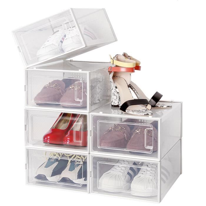 16 pc set complet empilable tiroir Chaussure boîte conteneur de stockage PLACARD Chaussure Organisateur