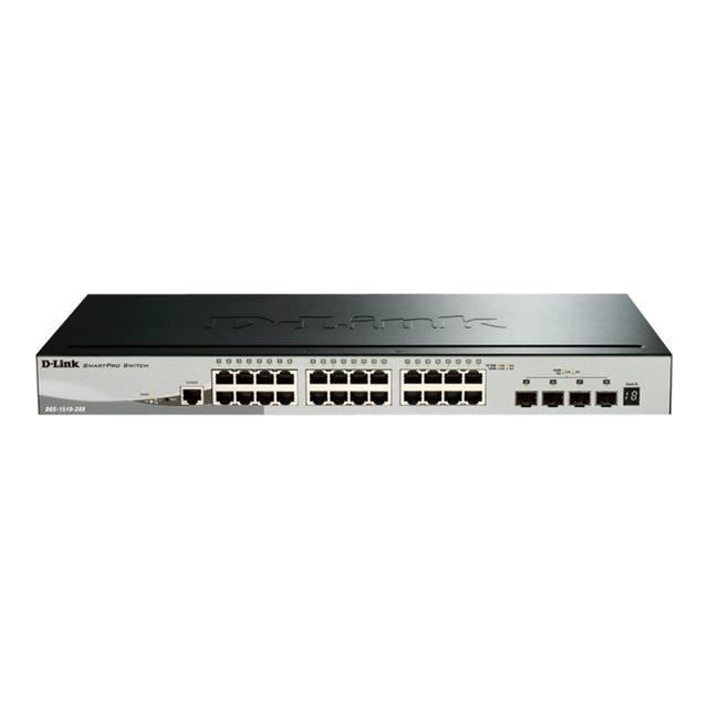 D-LINK Switch SmartPro 24 ports - DGS-1510-28X - 10/100/1000Mbps + 4 ports 10 Giga SFP