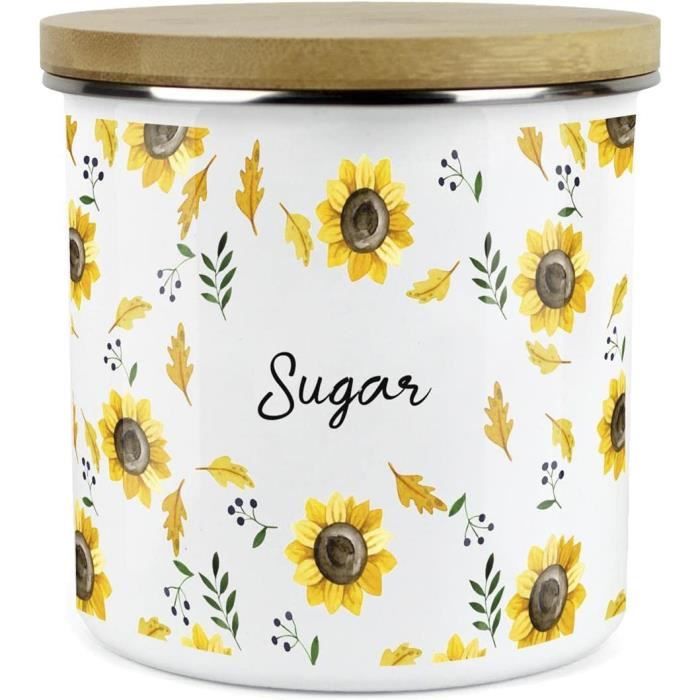 Boîte Cuisine Rétro Années 50 Boîte Rangement Céramique Rétro PURELY HOME - Style Années 50 Café Thé 600ml | Couvercle Bois Hermétique Accessoire Rangement Hermétique