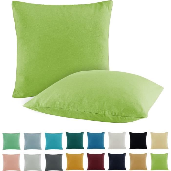 Lot 2 Housse Coussin Coton 40x60cm Motif Monde Océan - Enfants Garçons Filles