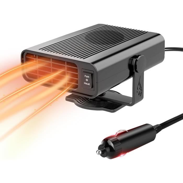 TOTMOX Dégivreur De Chauffage électrique De Voiture, 12V Chauffage Pour Voiture Pour Camping Car, Camion, 500W-1000W Crème De Chauffage électrique En Voiture Avec 3 Prises D'air, Blanc