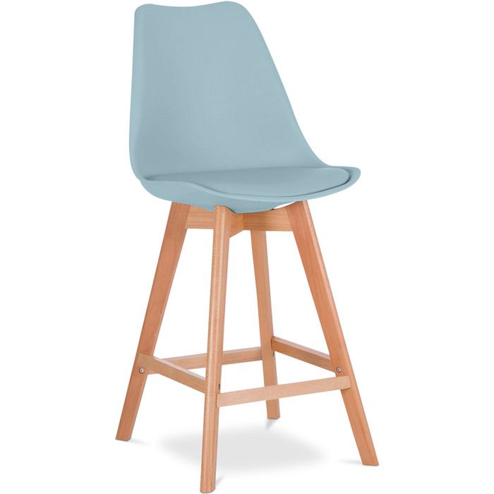 Premium Tabouret de bar Brielle avec coussin de scandinave - Bois Vert pastel Premium Tabouret de bar Brielle avec coussin de scandinave - Bois Vert pastel