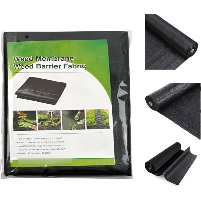 Tissu Anti-mauvaises Herbes 2m X 10m - Membrane Géotextile 100g/m² Pour Jardin, Allée, Potager - Résistant Et Perméable