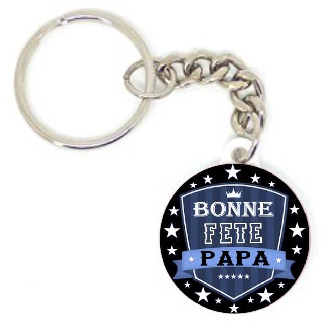 Porte clé badge BD SUPER PAPY GRAND parent  idée cadeaux personnalisé fait main 