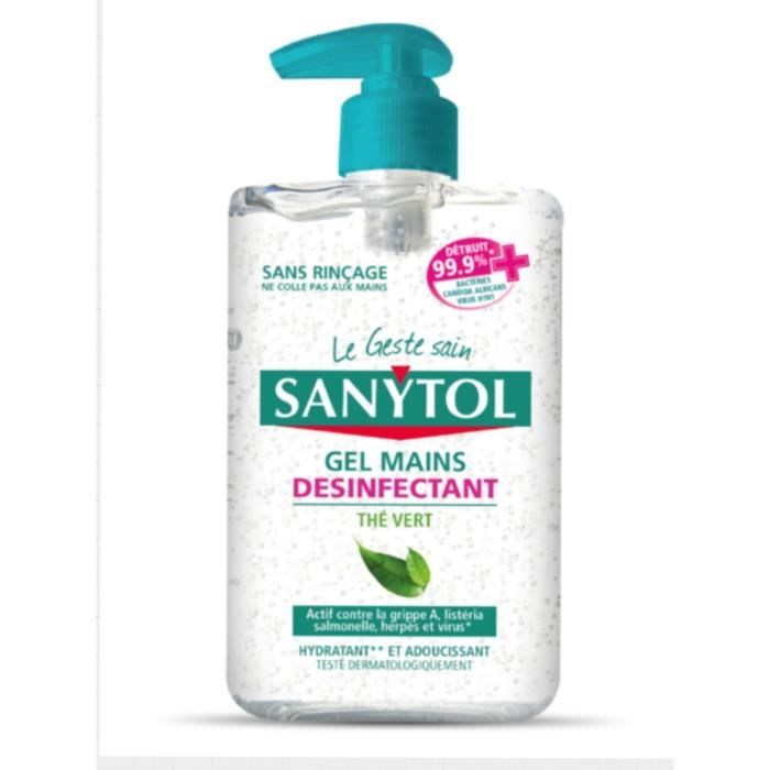 Meilleurs prix pour Sanytol gel désinfectant main thé vert 250 ml