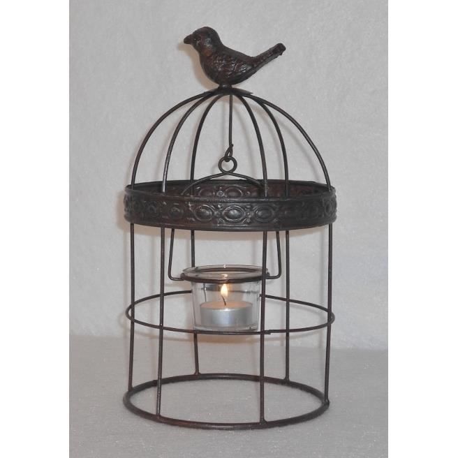 Bougeoir Cage Oiseau Métal