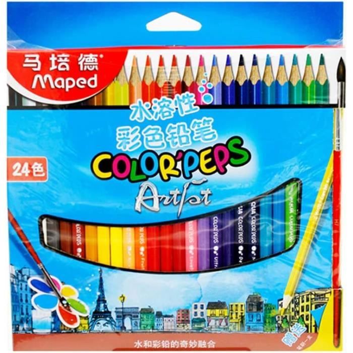 Set De 24 Crayons De Cire Lavables – Des Couleurs En Goutte D’eau, Faciles à Tenir, Pour Des Dessins Qui Déchirent !