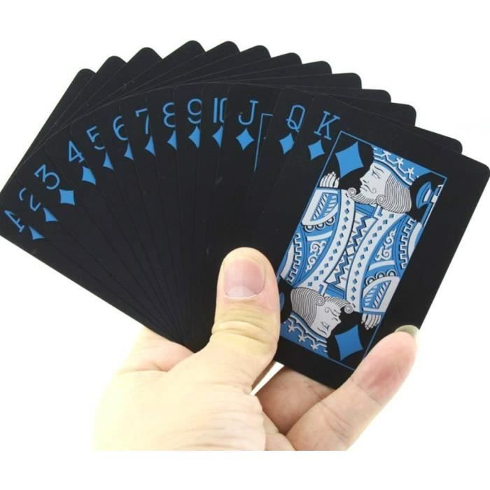 Lot de 54 cartes de poker en plastique étanche PVC couleur pure noir  classique tour de magie outil de poker carte de poker (no[1503] - Cdiscount  Jeux - Jouets