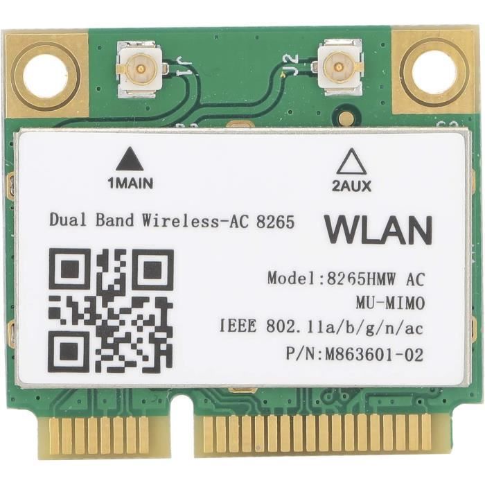 Carte WiFi Mini PCI-E Double Bande 2,4/5 GHz + Bluetooth 4.1 - Jusqu'à 867 Mbps - Pour PC Portable Et Mini PC