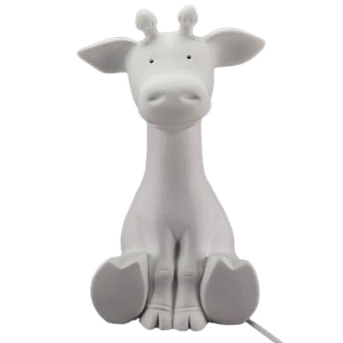 Lampe à poser en porcelaine blanche girafe 30 cm