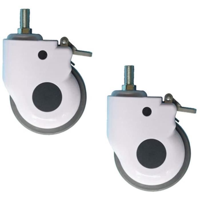 Roulette Pivotante/frein De 80 Mm Avec Caoutchouc élastique Bleu Sur Roue Centrale En Nylon