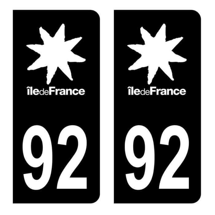 Lot 4 Autocollants plaque immatriculation voiture auto département 75 Paris  Logo Région Ile-de-France Noir & F France Europe - Cdiscount Auto