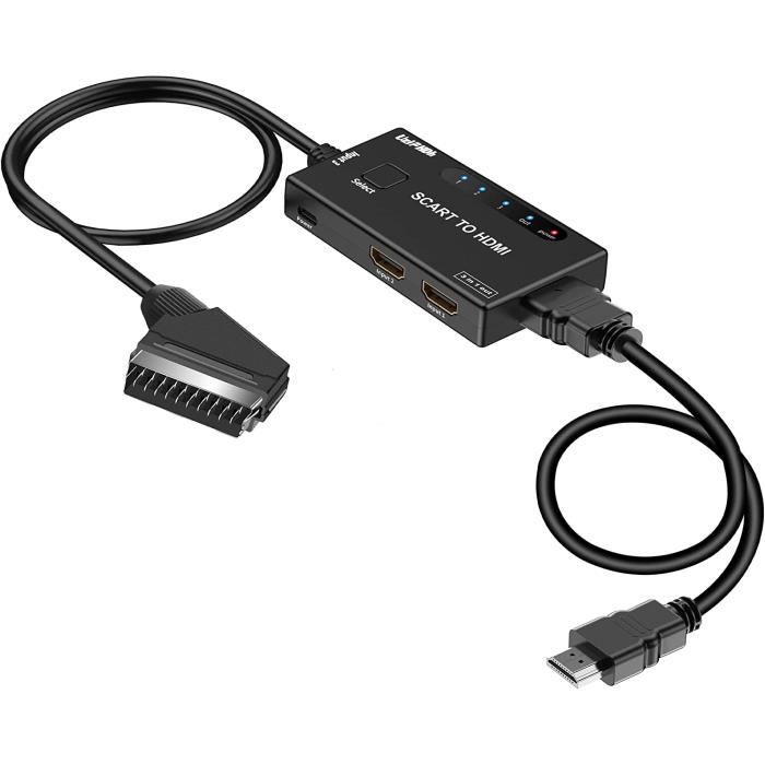 Adaptateur péritel vers HDMI, péritel vers HDMI sortie 3 en 1 (1 péritel et  2 entrée HDMI) sortie HDMI avec prise en charge du[336] - Cdiscount TV Son  Photo