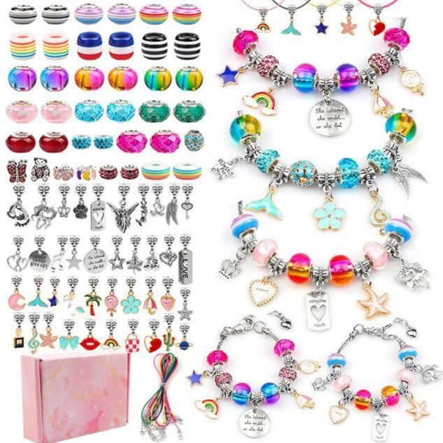 Set De Bijoux Sirène – 7 Pièces (collier, Bracelet, Boucles D'oreilles, Bague, Pince à Cheveux, Sac) – Cadeau Fille