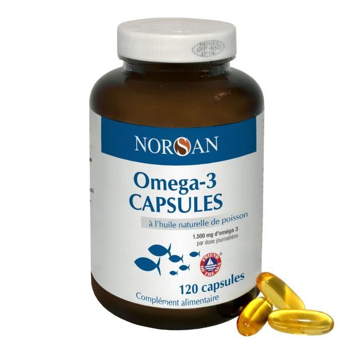 1500 mg d'oméga-3 (EPA \u0026 DHA) | Vitamine E | Huile naturelle de poisson  sauvage NORSAN Omega-3 CAPSULES - Cdiscount Santé - Mieux vivre