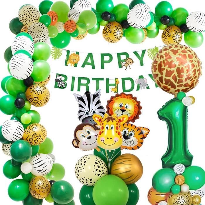 Jungle Decorations Anniversaire Fete Garcon 1 Ans Safari Anniversaire Bebe 1 An Garcon Ballons Anniversaire 1 An Animaux Ave 14 Cdiscount Maison