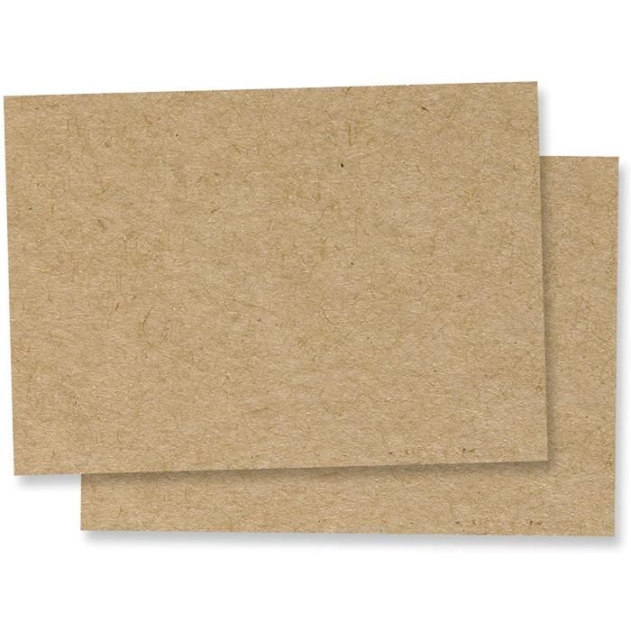 Lot de 50 feuilles de papier kraft au format A5 - Brun naturel - Qualité  supérieure - 260 g : : Cuisine et Maison